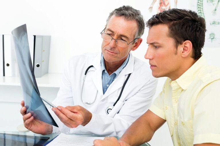 Diagnos vun der Prostatitis bei engem Mann mat engem Bild